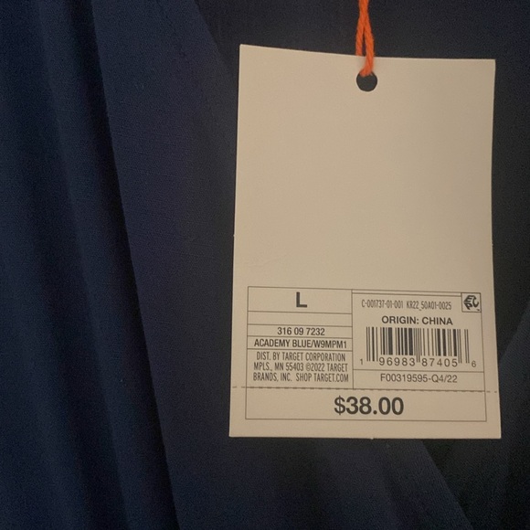 Navy Large Knox Rose MIDI Dress with Flutter Sleeves - Picture 4 of 6